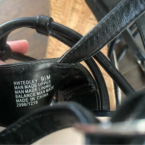 Nine West black wedge ankle strap 9.5 sandals - Picture 5 of 10